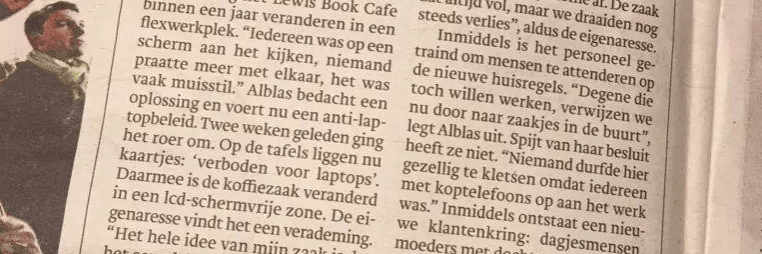 krant artikel koffiezaken worden laptoploos (1)