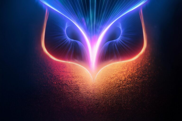 visuele representatie van een sterk merk felle lijnen van uil met donkere achtergrond